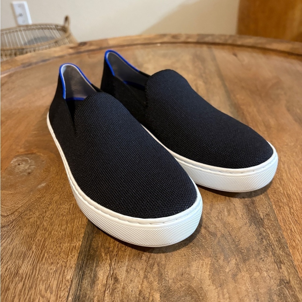 Rothy’s Womens The Original Slip On Sneakers Round Toe Slip On Black Size 8